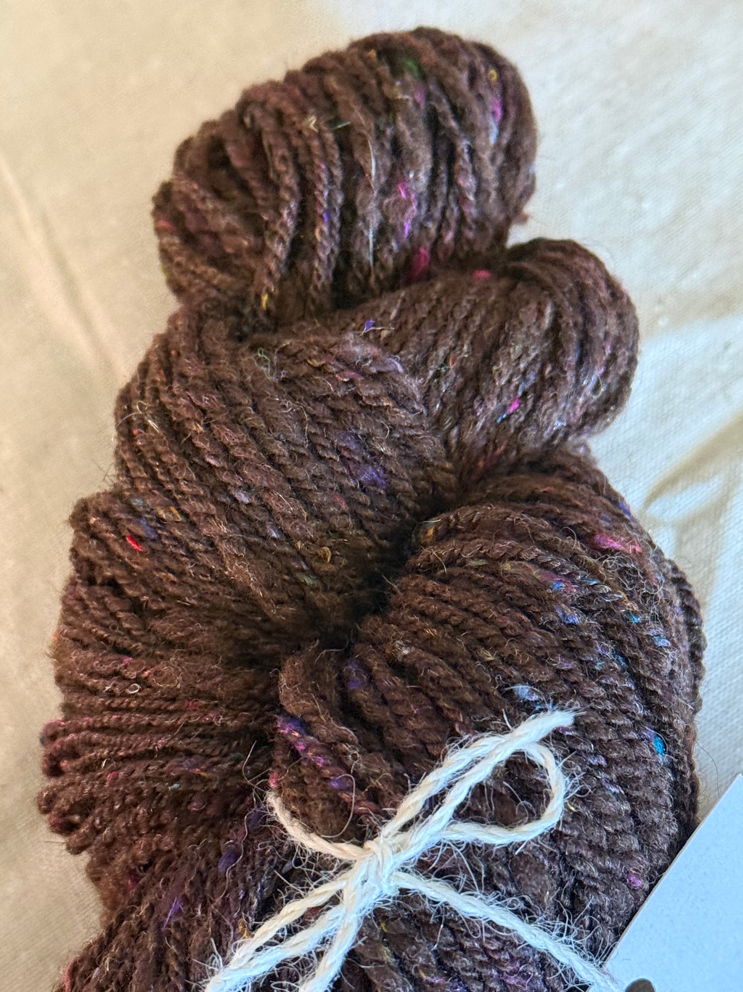 Cosmic Brownie — Merino, Sari Silk & Stellina Handspun