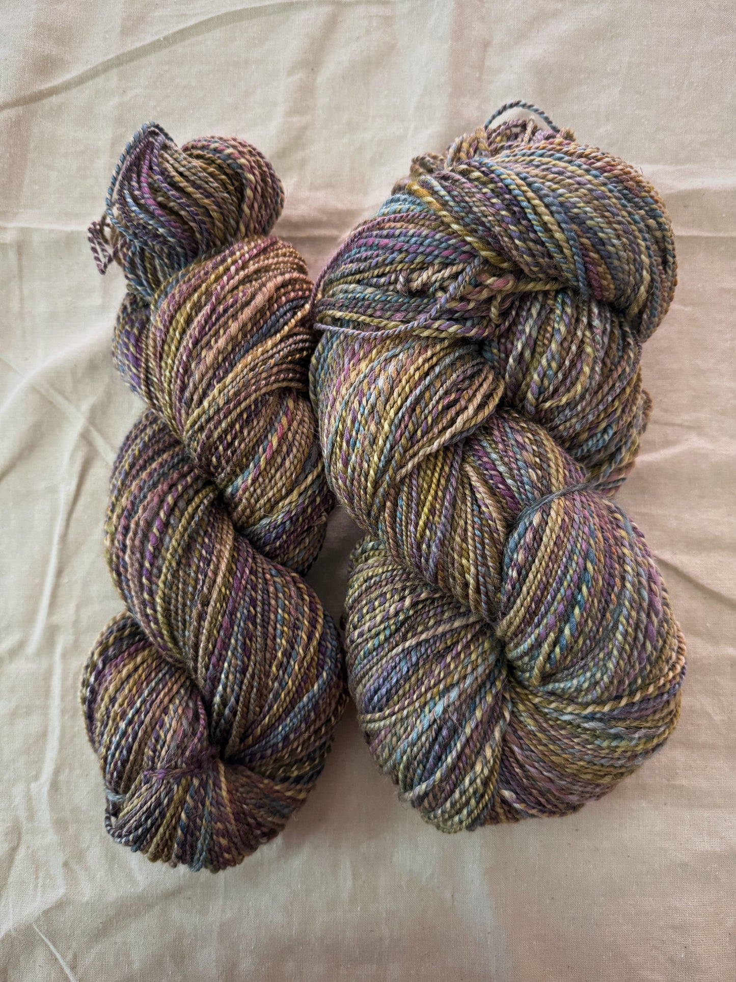 Combo Spin No. 1 — BFL / Alpaca / Rose + Merino / Tussah Silk / Flax