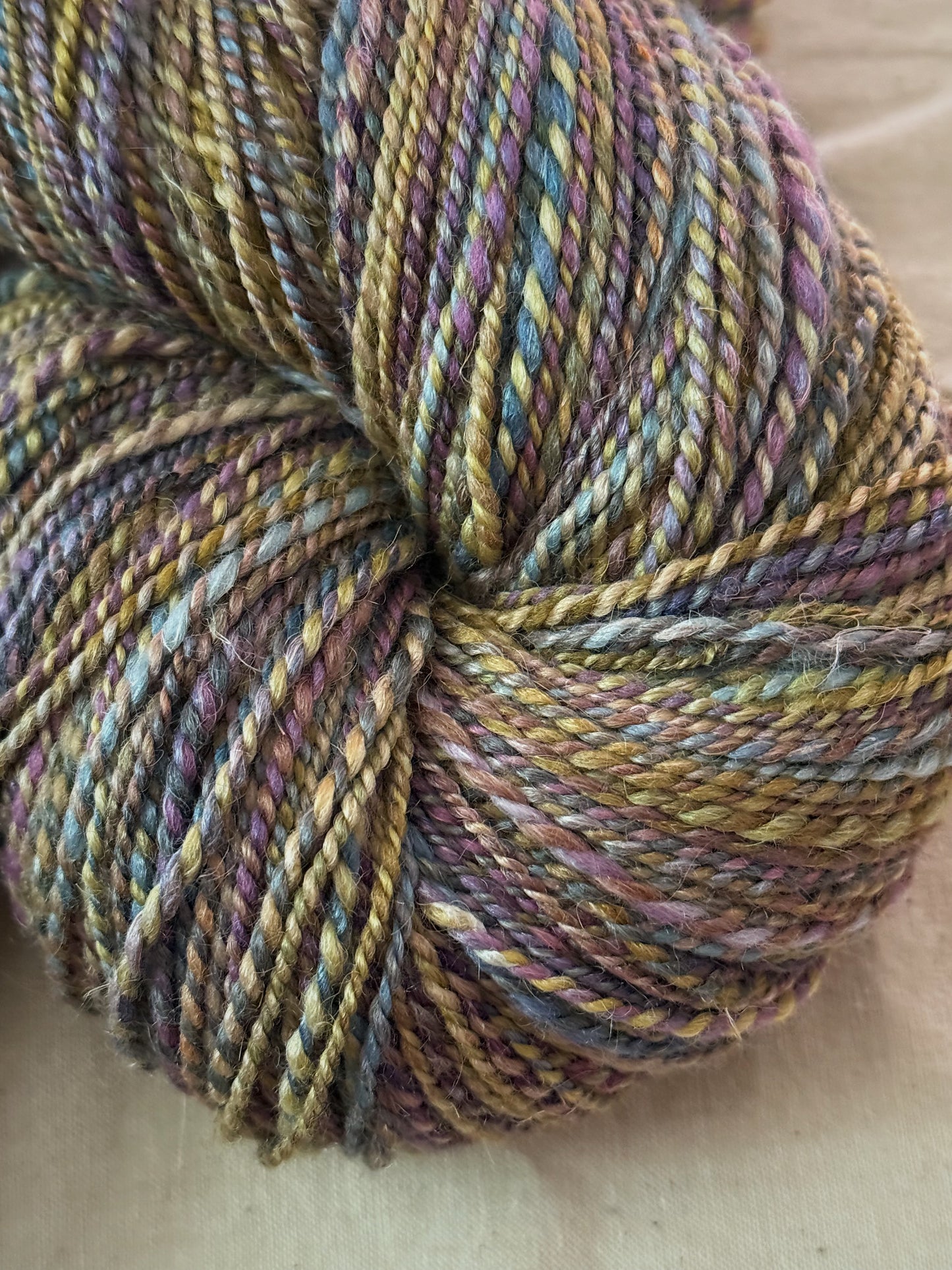Combo Spin No. 1 — BFL / Alpaca / Rose + Merino / Tussah Silk / Flax