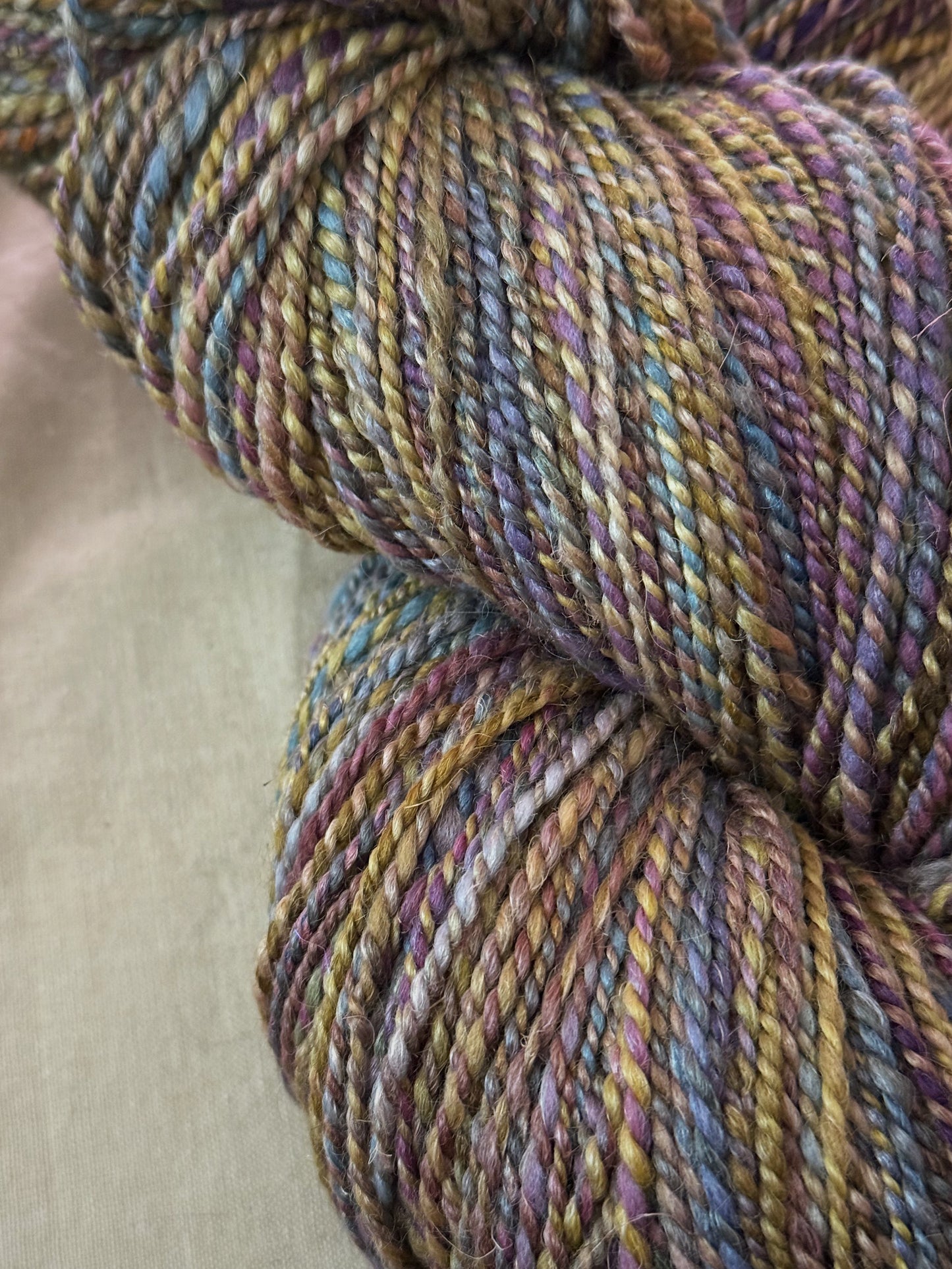 Combo Spin No. 1 — BFL / Alpaca / Rose + Merino / Tussah Silk / Flax